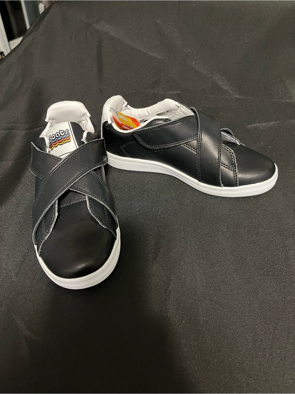 Black Cross-Strap Women’s Sneakers